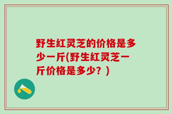 野生红灵芝的价格是多少一斤(野生红灵芝一斤价格是多少？)