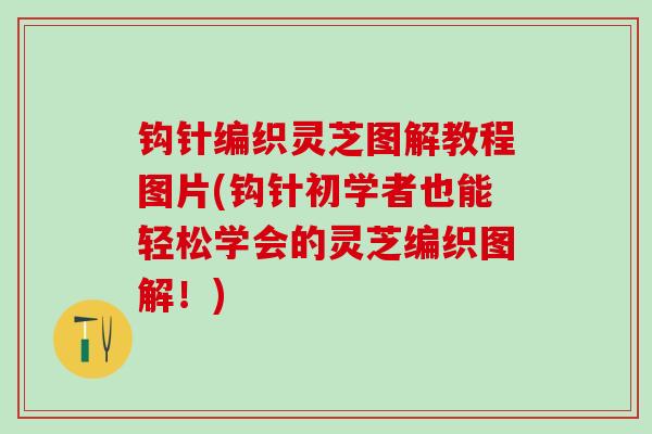 钩针编织灵芝图解教程图片(钩针初学者也能轻松学会的灵芝编织图解！)