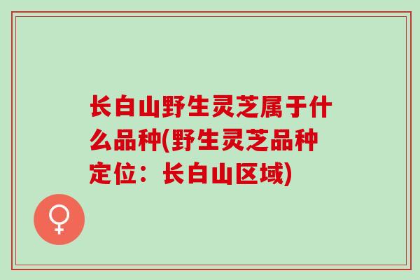 长白山野生灵芝属于什么品种(野生灵芝品种定位：长白山区域)