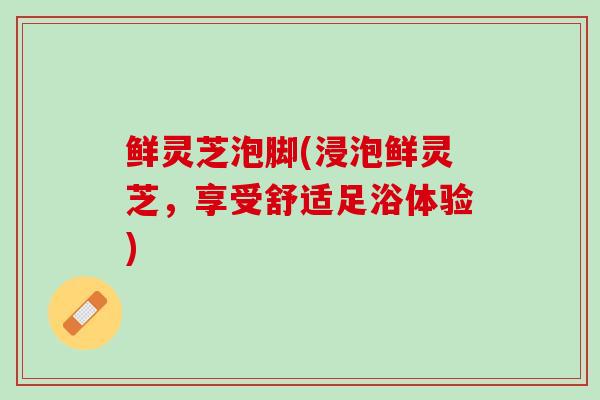 鲜灵芝泡脚(浸泡鲜灵芝，享受舒适足浴体验)