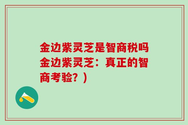 金边紫灵芝是智商税吗金边紫灵芝：真正的智商考验？)