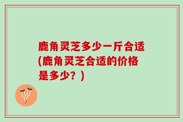 鹿角灵芝多少一斤合适(鹿角灵芝合适的价格是多少？)