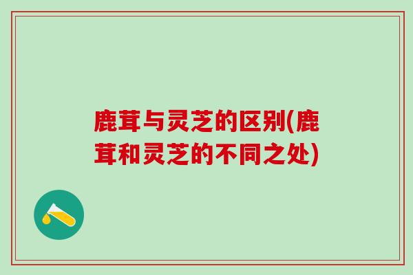 鹿茸与灵芝的区别(鹿茸和灵芝的不同之处)