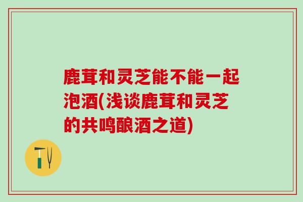 鹿茸和灵芝能不能一起泡酒(浅谈鹿茸和灵芝的共鸣酿酒之道)