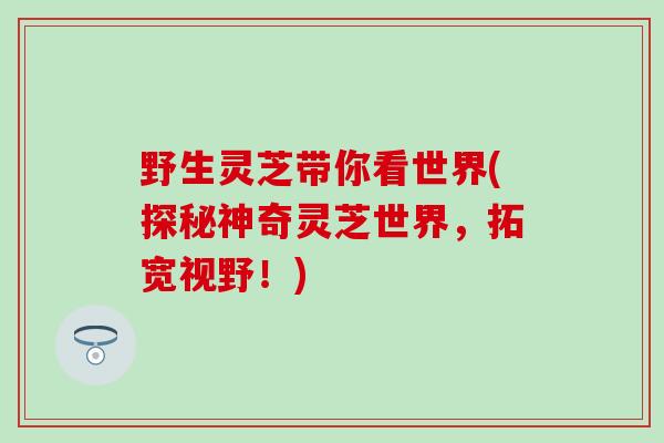 野生灵芝带你看世界(探秘神奇灵芝世界，拓宽视野！)
