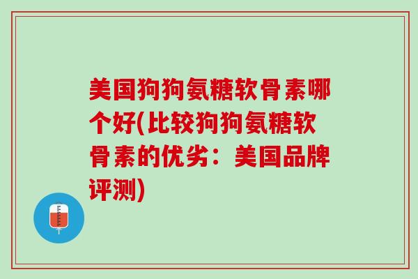 美国狗狗氨糖软骨素哪个好(比较狗狗氨糖软骨素的优劣：美国品牌评测)