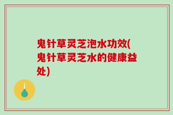 鬼针草灵芝泡水功效(鬼针草灵芝水的健康益处)