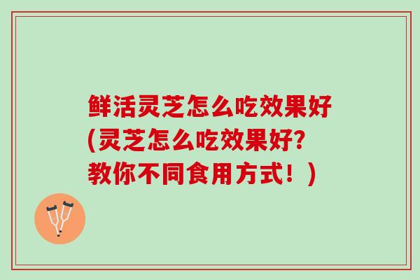 鲜活灵芝怎么吃效果好(灵芝怎么吃效果好？教你不同食用方式！)