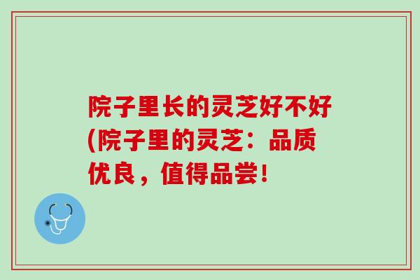院子里长的灵芝好不好(院子里的灵芝：品质优良，值得品尝！