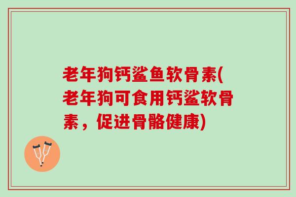 老年狗钙鲨鱼软骨素(老年狗可食用钙鲨软骨素，促进骨骼健康)