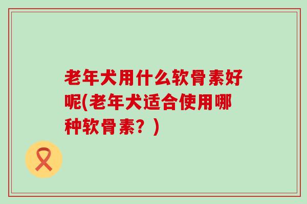 老年犬用什么软骨素好呢(老年犬适合使用哪种软骨素？)