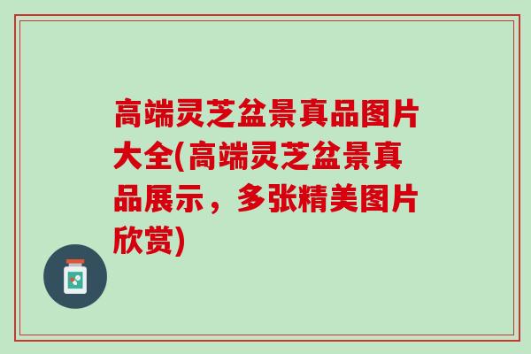 高端灵芝盆景真品图片大全(高端灵芝盆景真品展示，多张精美图片欣赏)