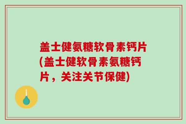 盖士健氨糖软骨素钙片(盖士健软骨素氨糖钙片，关注关节保健)