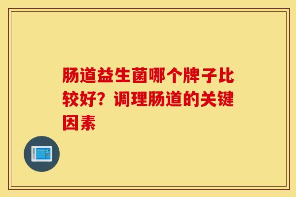 肠道益生菌哪个牌子比较好？调理肠道的关键因素
