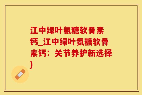 江中绿叶氨糖软骨素 钙_江中绿叶氨糖软骨素钙：关节养护新选择)