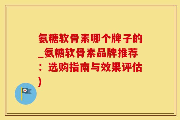 氨糖软骨素哪个牌子的_氨糖软骨素品牌推荐：选购指南与效果评估)