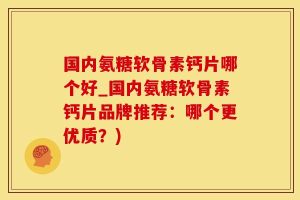 国内氨糖软骨素钙片哪个好_国内氨糖软骨素钙片品牌推荐：哪个更优质？)