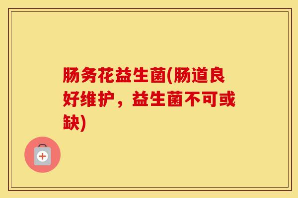 肠务花益生菌(肠道良好维护，益生菌不可或缺)