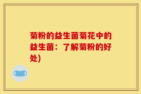 菊粉的益生菌菊花中的益生菌：了解菊粉的好处)