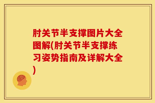 肘关节半支撑图片大全图解(肘关节半支撑练习姿势指南及详解大全)