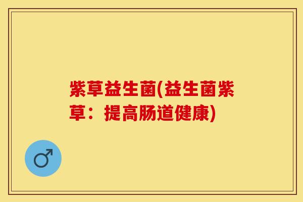紫草益生菌(益生菌紫草：提高肠道健康)