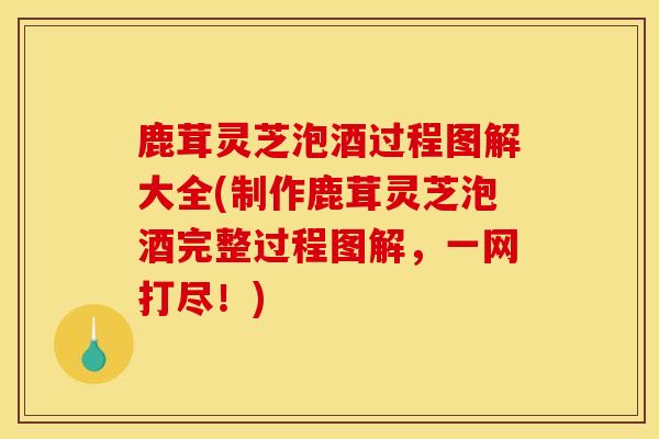 鹿茸灵芝泡酒过程图解大全(制作鹿茸灵芝泡酒完整过程图解，一网打尽！)