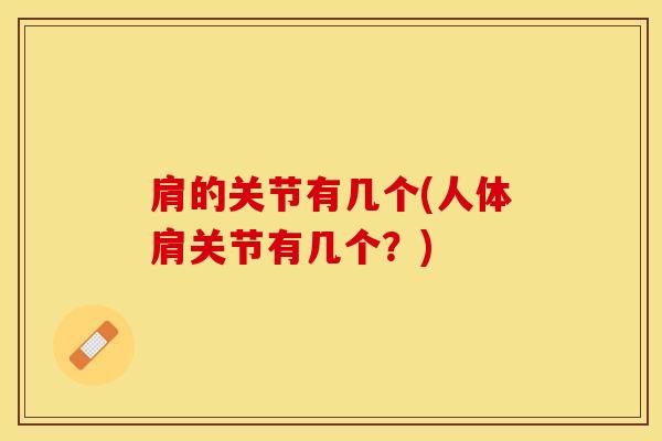 肩的关节有几个(人体肩关节有几个？)