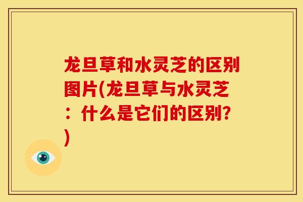 龙旦草和水灵芝的区别图片(龙旦草与水灵芝：什么是它们的区别？)