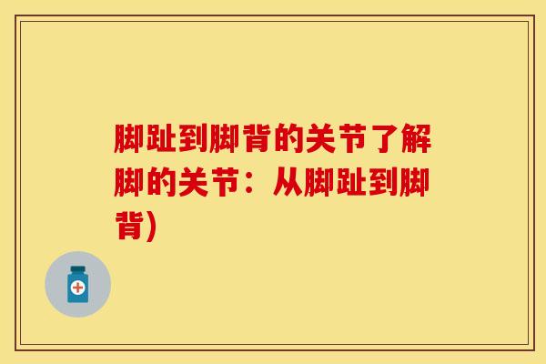 脚趾到脚背的关节了解脚的关节：从脚趾到脚背)