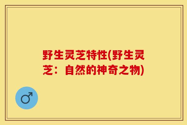 野生灵芝特性(野生灵芝：自然的神奇之物)