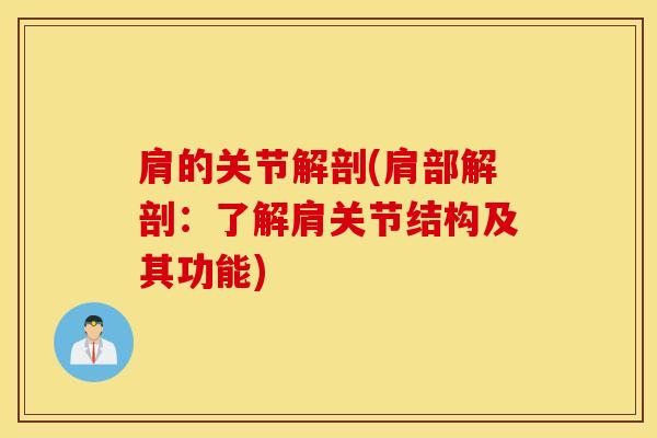 肩的关节解剖(肩部解剖：了解肩关节结构及其功能)