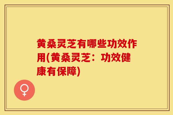 黄桑灵芝有哪些功效作用(黄桑灵芝：功效健康有保障)