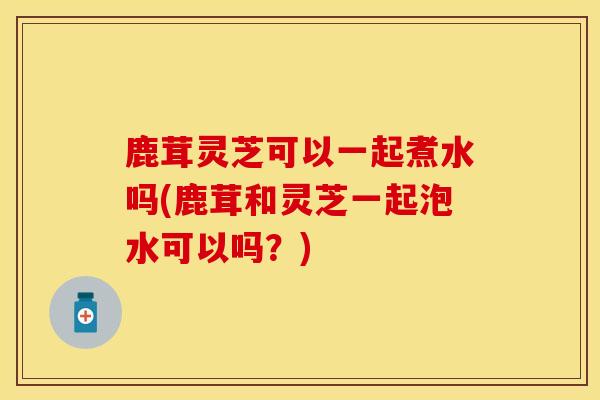 鹿茸灵芝可以一起煮水吗(鹿茸和灵芝一起泡水可以吗？)