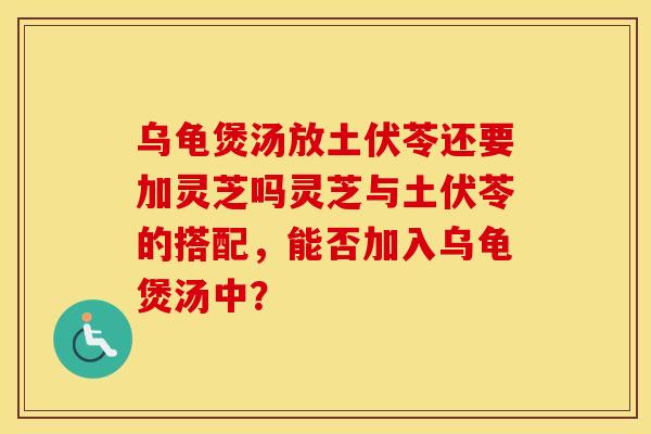 乌龟煲汤放土伏苓还要加灵芝吗灵芝与土伏苓的搭配，能否加入乌龟煲汤中？