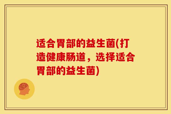 适合胃部的益生菌(打造健康肠道,选择适合胃部的益生菌) 适合胃部的益生菌(打造健康肠道,选择适合胃部的益生菌)