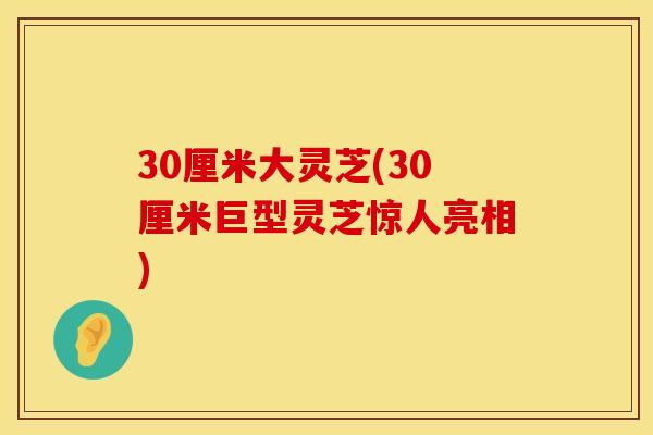 30厘米大灵芝(30厘米巨型灵芝惊人亮相)