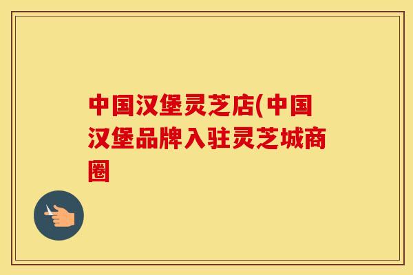 中国汉堡灵芝店(中国汉堡品牌入驻灵芝城商圈