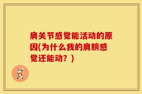 肩关节感觉能活动的原因(为什么我的肩膀感觉还能动？)
