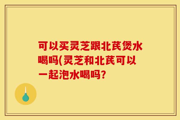 可以买灵芝跟北芪煲水喝吗(灵芝和北芪可以一起泡水喝吗？