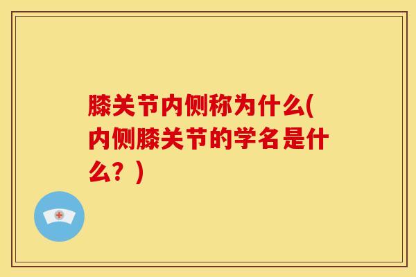 膝关节内侧称为什么(内侧膝关节的学名是什么？)
