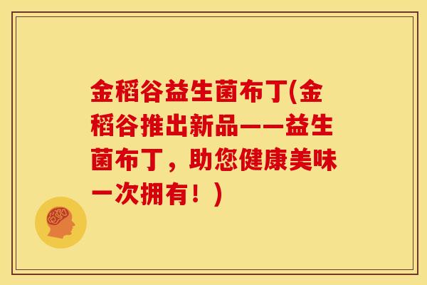 金稻谷益生菌布丁(金稻谷推出新品——益生菌布丁，助您健康美味一次拥有！)