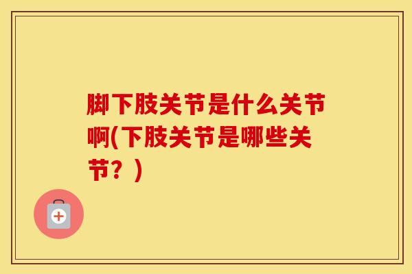 脚下肢关节是什么关节啊(下肢关节是哪些关节？)