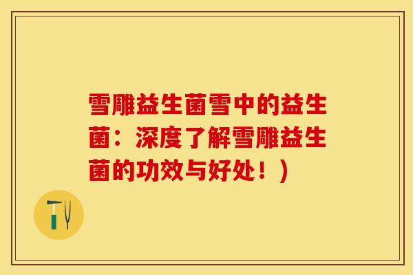 雪雕益生菌雪中的益生菌：深度了解雪雕益生菌的功效与好处！)