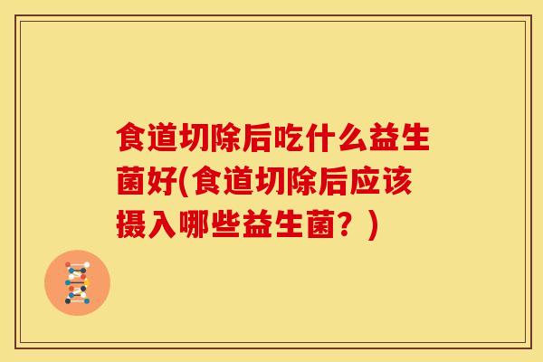 食道切除后吃什么益生菌好(食道切除后应该摄入哪些益生菌？)