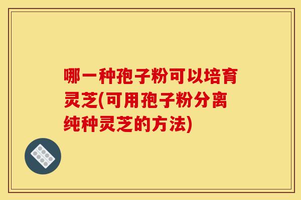 哪一种孢子粉可以培育灵芝(可用孢子粉分离纯种灵芝的方法)