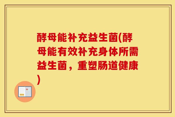 酵母能补充益生菌(酵母能有效补充身体所需益生菌，重塑肠道健康)