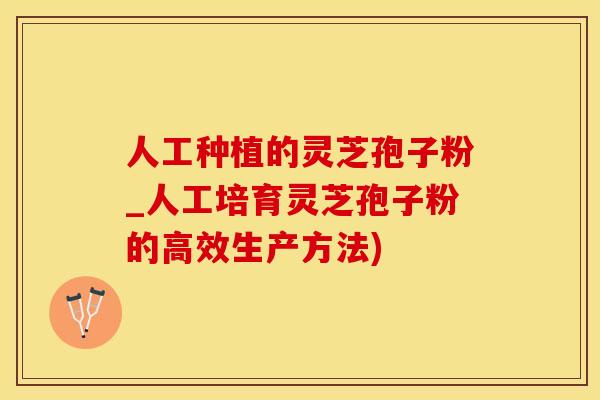 人工种植的灵芝孢子粉_人工培育灵芝孢子粉的高效生产方法)