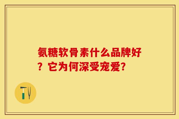 氨糖软骨素什么品牌好？它为何深受宠爱？