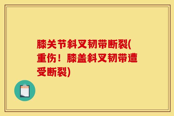 膝关节斜叉韧带断裂(重伤！膝盖斜叉韧带遭受断裂)
