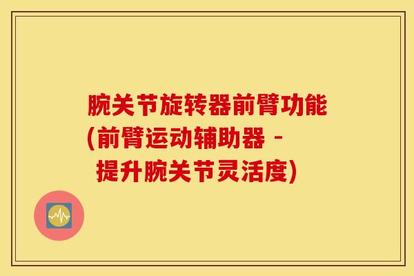 腕关节旋转器前臂功能(前臂运动辅助器 - 提升腕关节灵活度)